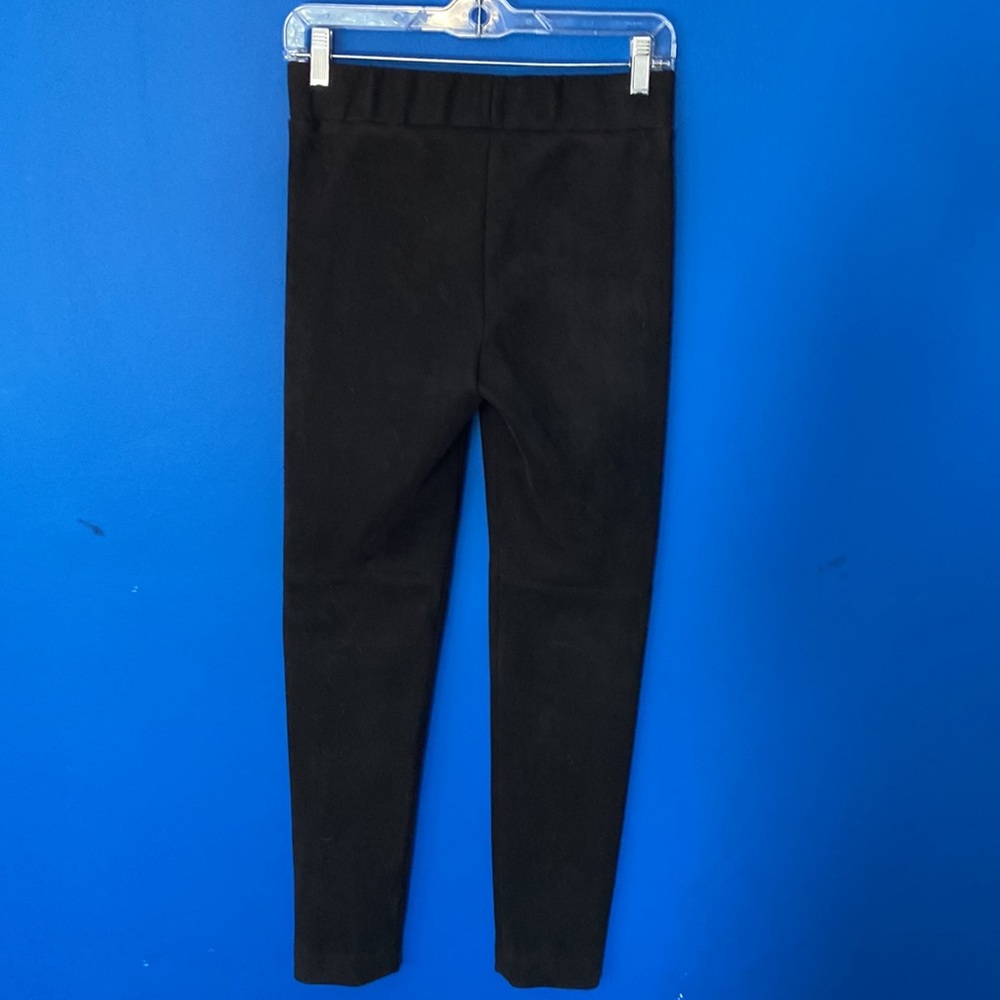 DONNA DEGNAN Black Faux Suede Leggings Sz 4 - Picture 5 of 9